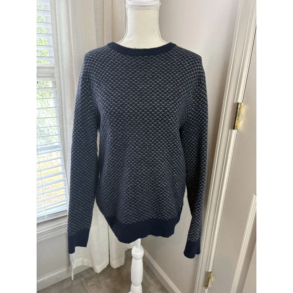 J Crew Rugged Sweater Merino Wool Blend Birdseye Size Medium Mens - 395